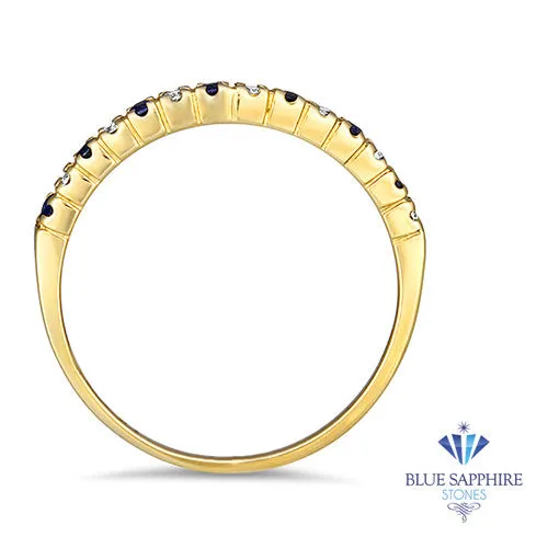 0.25ctw. Round Blue Sapphire and 0.15ctw Diamond Ring in 14K Yellow Gold