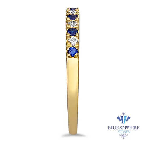 0.25ctw. Round Blue Sapphire and 0.15ctw Diamond Ring in 14K Yellow Gold