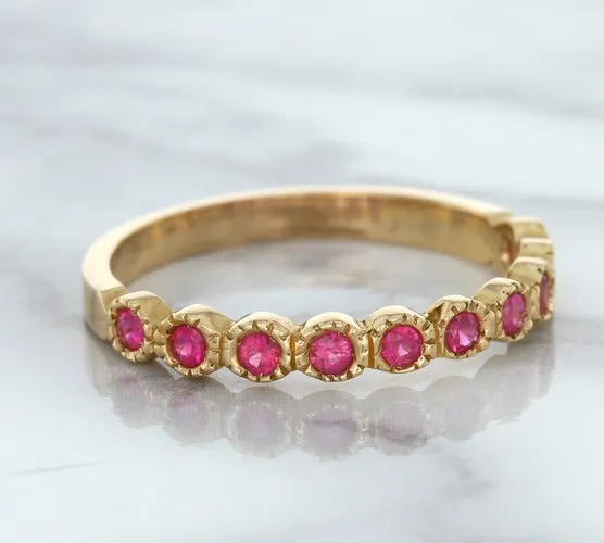 0.26ctw Round Pink Sapphire Ring in 14K Rose Gold
