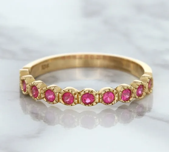 0.26ctw Round Pink Sapphire Ring in 14K Rose Gold