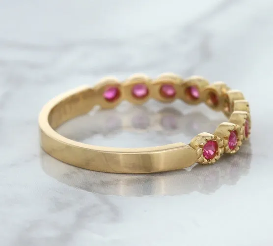 0.26ctw Round Pink Sapphire Ring in 14K Rose Gold