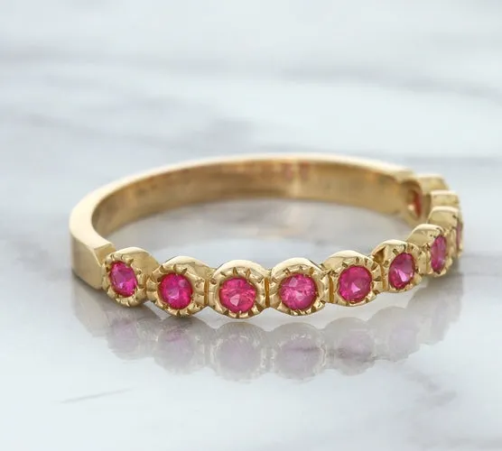 0.26ctw Round Pink Sapphire Ring in 14K Rose Gold