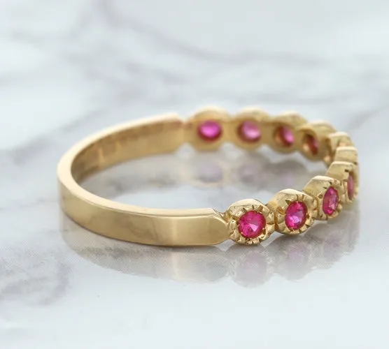 0.26ctw Round Pink Sapphire Ring in 14K Rose Gold