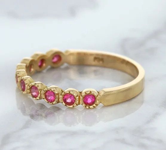 0.26ctw Round Pink Sapphire Ring in 14K Rose Gold