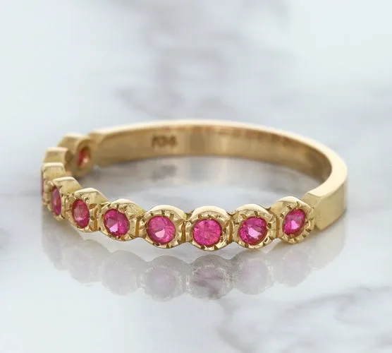 0.26ctw Round Pink Sapphire Ring in 14K Rose Gold