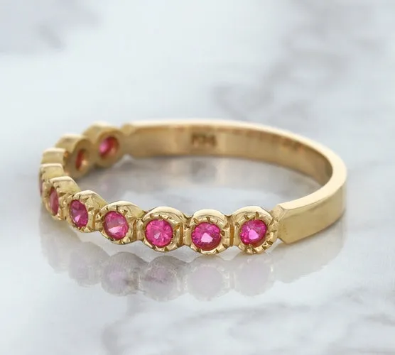 0.26ctw Round Pink Sapphire Ring in 14K Rose Gold