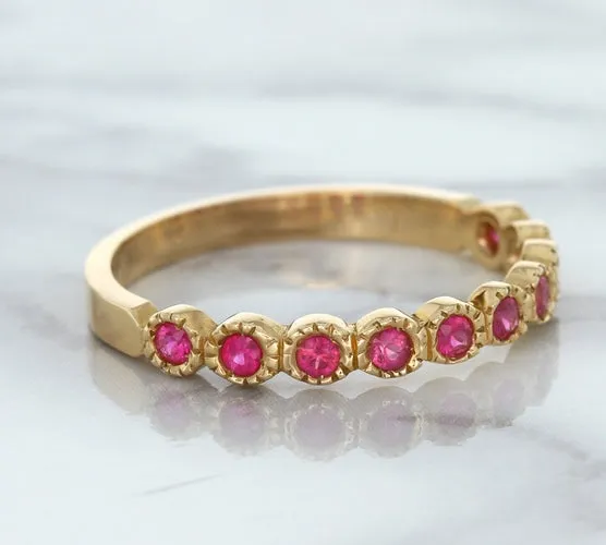 0.26ctw Round Pink Sapphire Ring in 14K Rose Gold