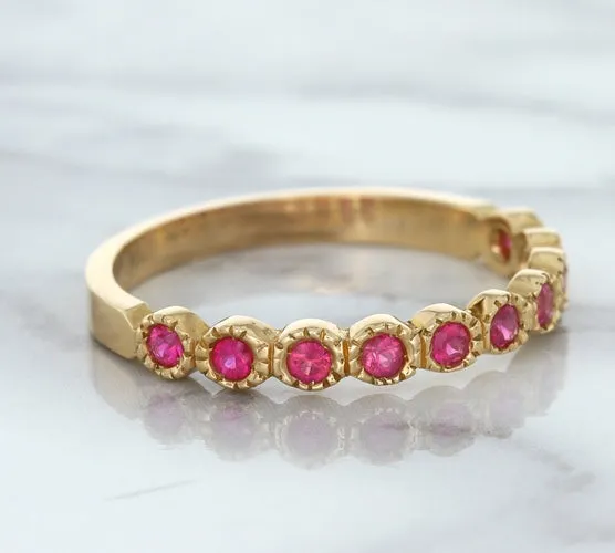 0.26ctw Round Pink Sapphire Ring in 14K Rose Gold
