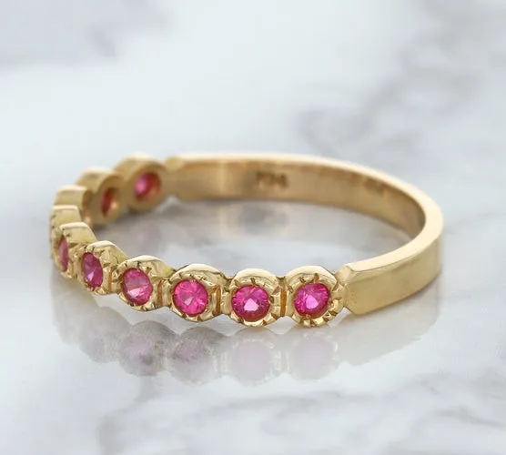 0.26ctw Round Pink Sapphire Ring in 14K Rose Gold