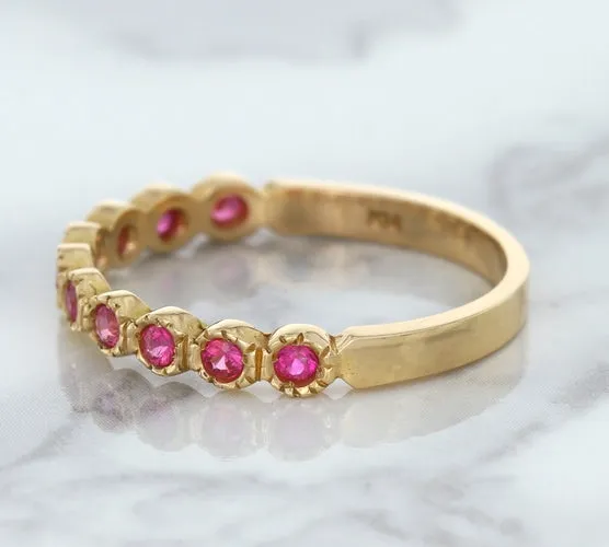 0.26ctw Round Pink Sapphire Ring in 14K Rose Gold