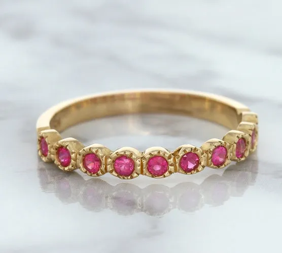 0.26ctw Round Pink Sapphire Ring in 14K Rose Gold