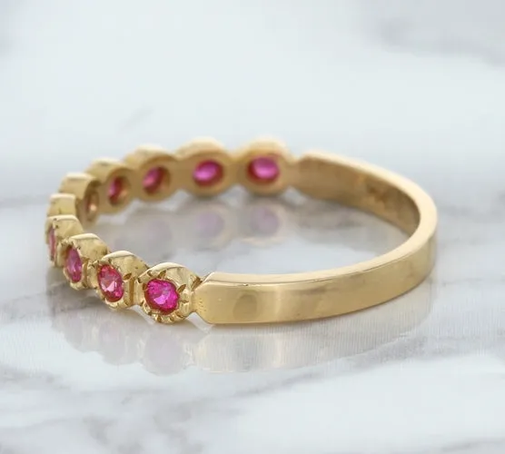 0.26ctw Round Pink Sapphire Ring in 14K Rose Gold