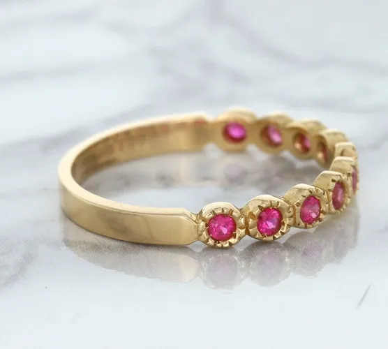 0.26ctw Round Pink Sapphire Ring in 14K Rose Gold