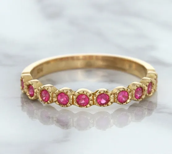 0.26ctw Round Pink Sapphire Ring in 14K Rose Gold