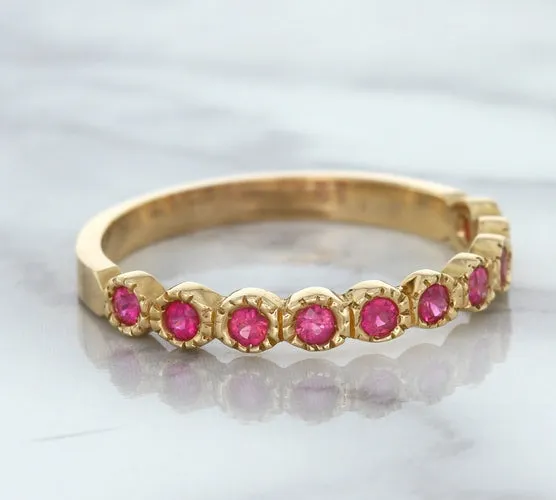 0.26ctw Round Pink Sapphire Ring in 14K Rose Gold