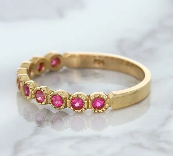 0.26ctw Round Pink Sapphire Ring in 14K Rose Gold