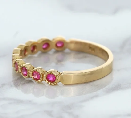 0.26ctw Round Pink Sapphire Ring in 14K Rose Gold