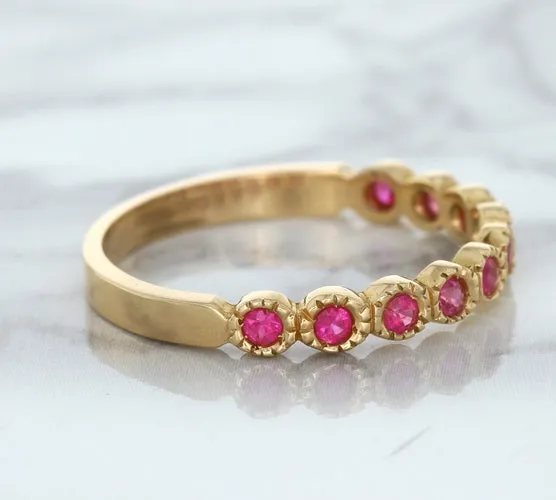 0.26ctw Round Pink Sapphire Ring in 14K Rose Gold