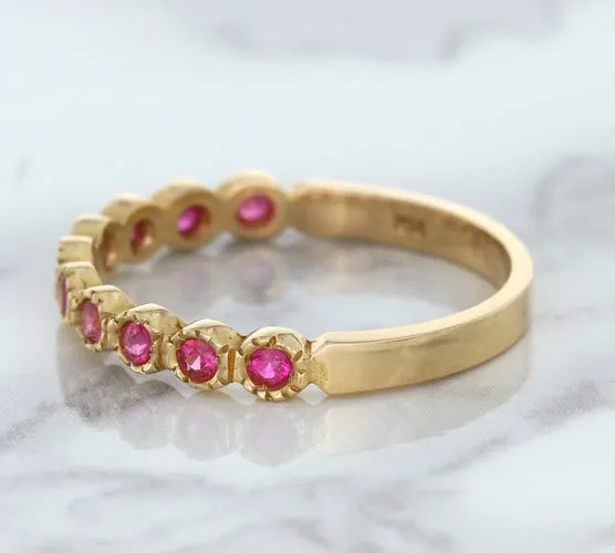 0.26ctw Round Pink Sapphire Ring in 14K Rose Gold