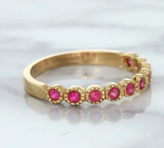 0.26ctw Round Pink Sapphire Ring in 14K Rose Gold