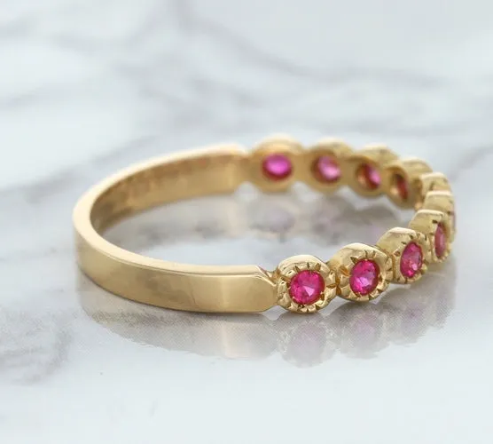 0.26ctw Round Pink Sapphire Ring in 14K Rose Gold