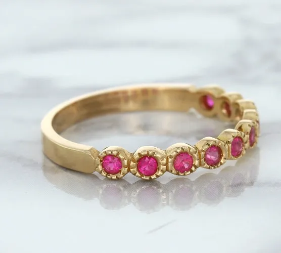 0.26ctw Round Pink Sapphire Ring in 14K Rose Gold