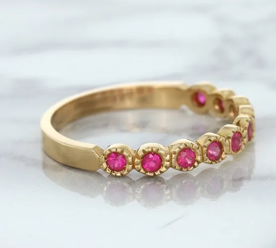 0.26ctw Round Pink Sapphire Ring in 14K Rose Gold