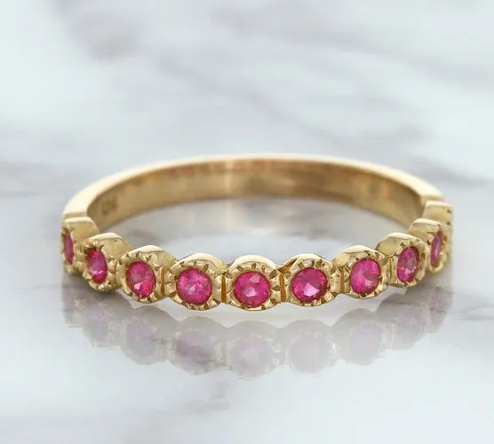0.26ctw Round Pink Sapphire Ring in 14K Rose Gold