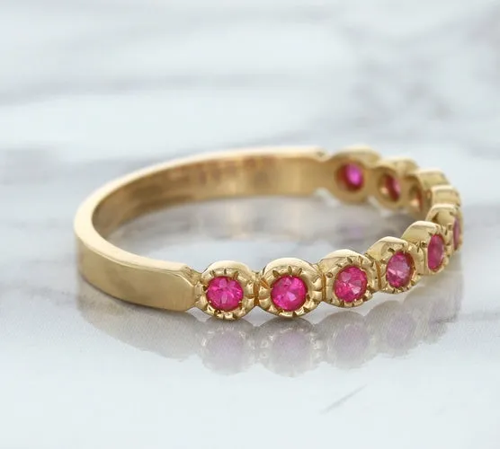 0.26ctw Round Pink Sapphire Ring in 14K Rose Gold