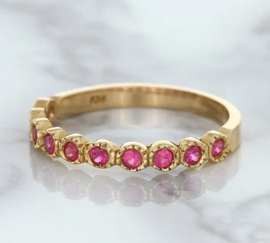 0.26ctw Round Pink Sapphire Ring in 14K Rose Gold