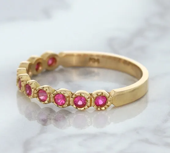 0.26ctw Round Pink Sapphire Ring in 14K Rose Gold