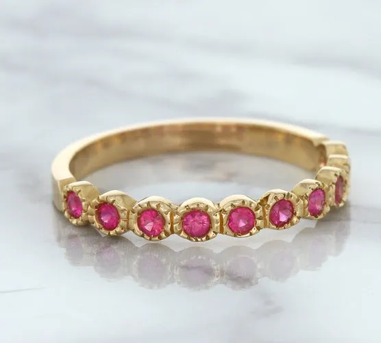 0.26ctw Round Pink Sapphire Ring in 14K Rose Gold