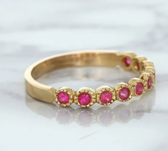 0.26ctw Round Pink Sapphire Ring in 14K Rose Gold