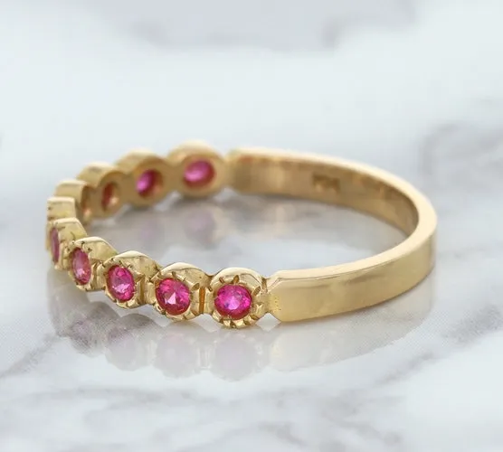 0.26ctw Round Pink Sapphire Ring in 14K Rose Gold