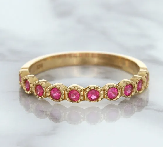 0.26ctw Round Pink Sapphire Ring in 14K Rose Gold