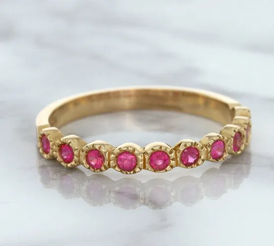 0.26ctw Round Pink Sapphire Ring in 14K Rose Gold