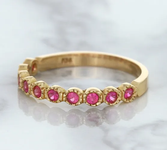 0.26ctw Round Pink Sapphire Ring in 14K Rose Gold