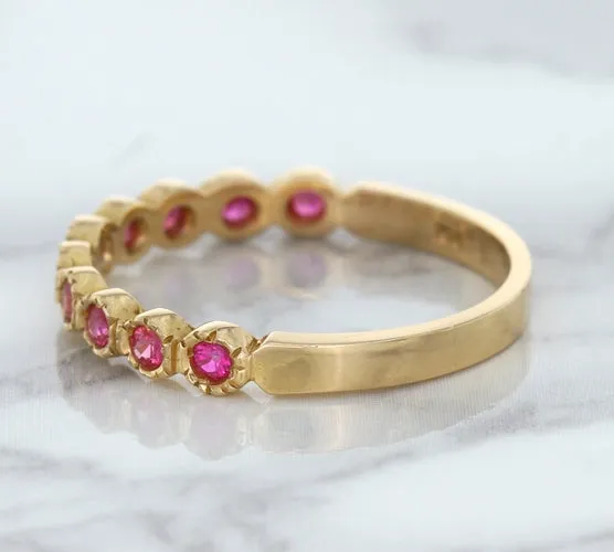 0.26ctw Round Pink Sapphire Ring in 14K Rose Gold