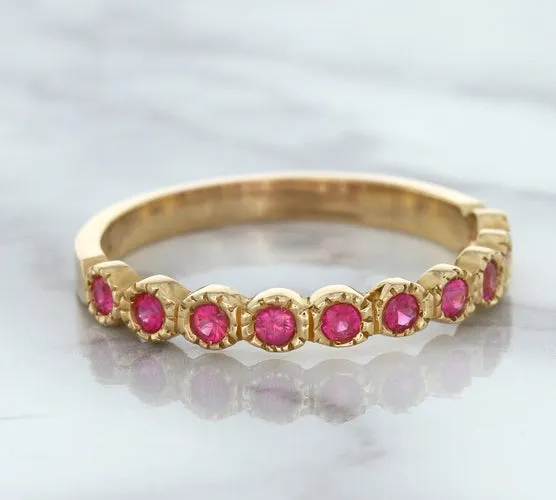 0.26ctw Round Pink Sapphire Ring in 14K Rose Gold