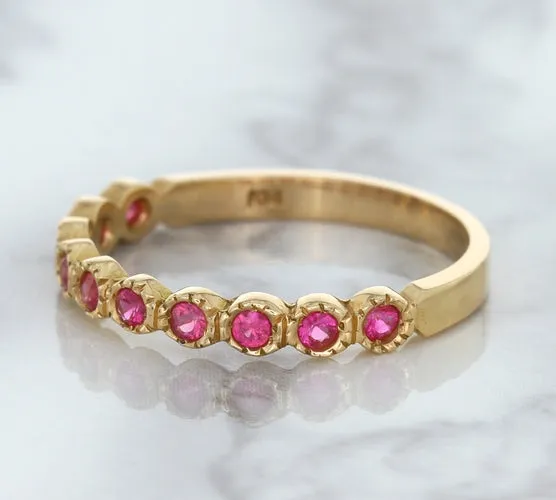 0.26ctw Round Pink Sapphire Ring in 14K Rose Gold
