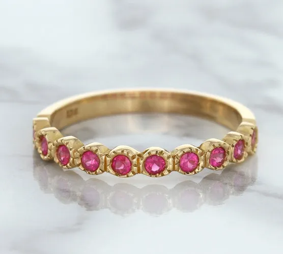 0.26ctw Round Pink Sapphire Ring in 14K Rose Gold