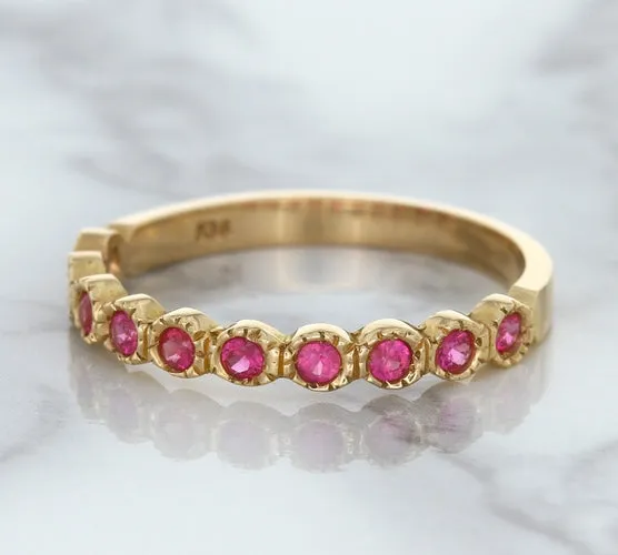 0.26ctw Round Pink Sapphire Ring in 14K Rose Gold
