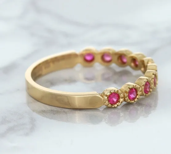 0.26ctw Round Pink Sapphire Ring in 14K Rose Gold