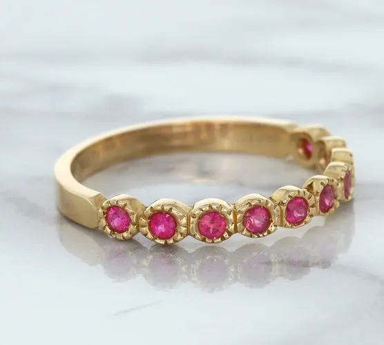 0.26ctw Round Pink Sapphire Ring in 14K Rose Gold