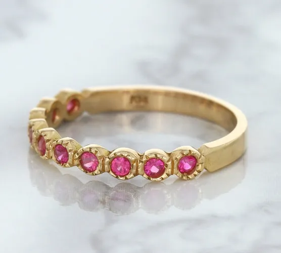 0.26ctw Round Pink Sapphire Ring in 14K Rose Gold