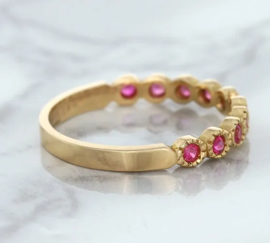 0.26ctw Round Pink Sapphire Ring in 14K Rose Gold