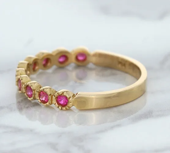 0.26ctw Round Pink Sapphire Ring in 14K Rose Gold
