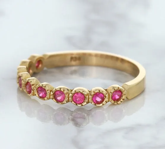 0.26ctw Round Pink Sapphire Ring in 14K Rose Gold