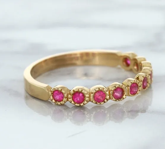 0.26ctw Round Pink Sapphire Ring in 14K Rose Gold