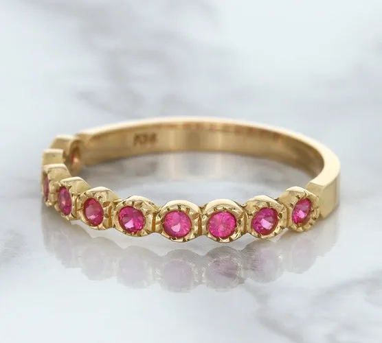 0.26ctw Round Pink Sapphire Ring in 14K Rose Gold